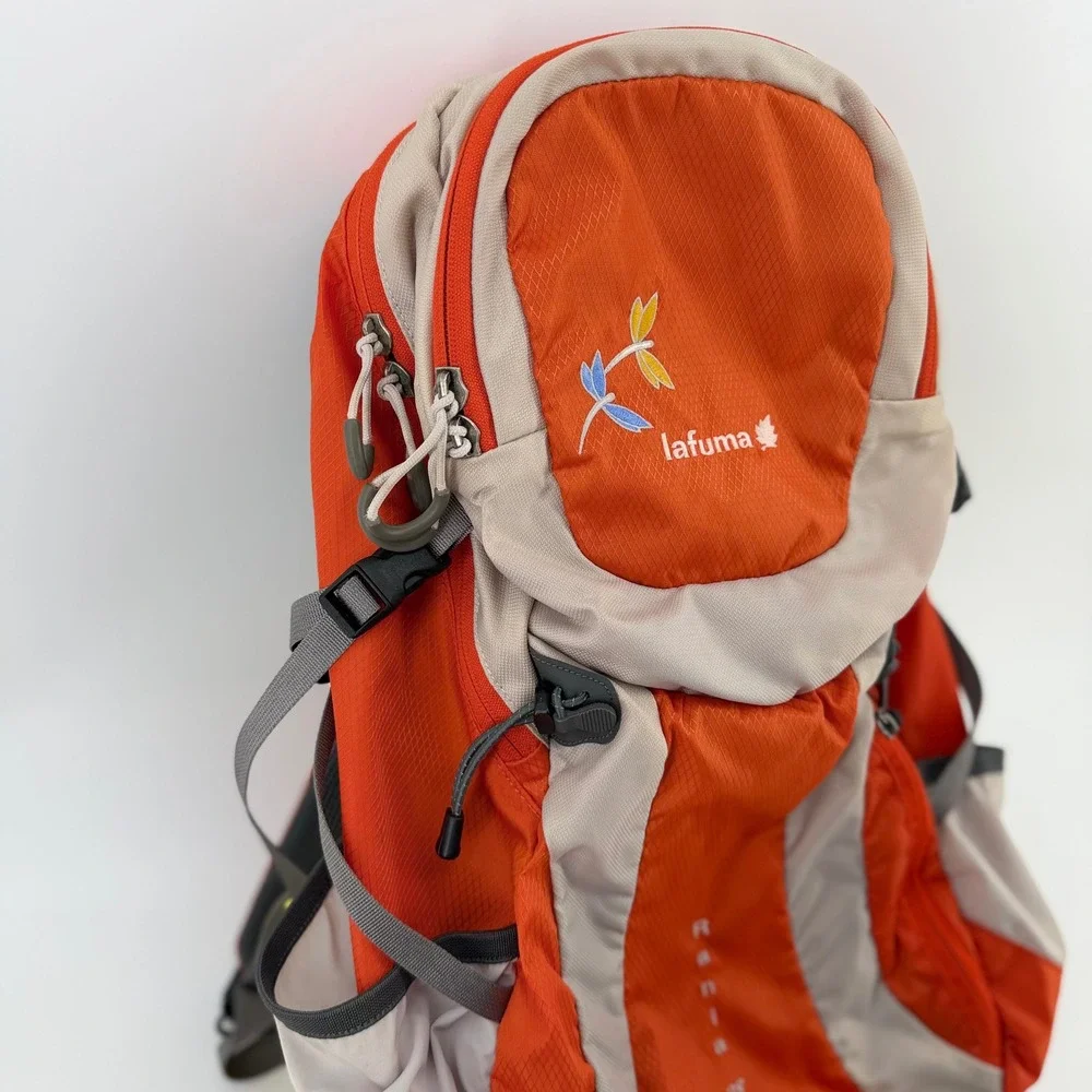 Lafuma Rania 28 Hiking Backpack 28L Orange Gray Rain Cover Camping Trekking